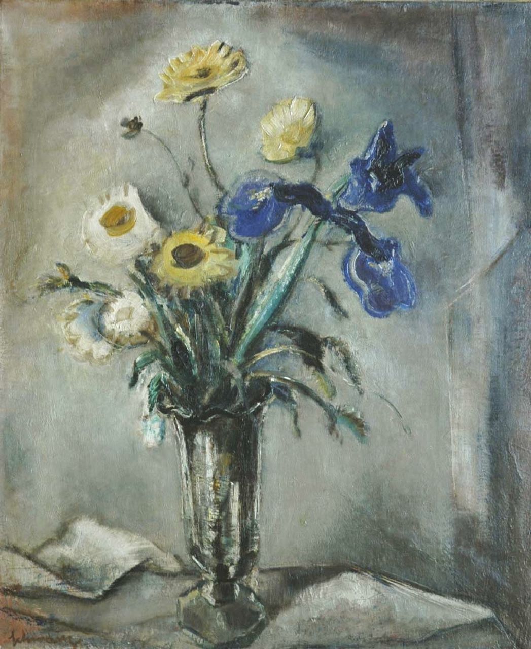 Schwarz S.  | Samuel 'Mommie' Schwarz, Stilleben von Gartenblumen, Öl auf Leinwand 65,0 x 54,8 cm, Unterzeichnet l.u.