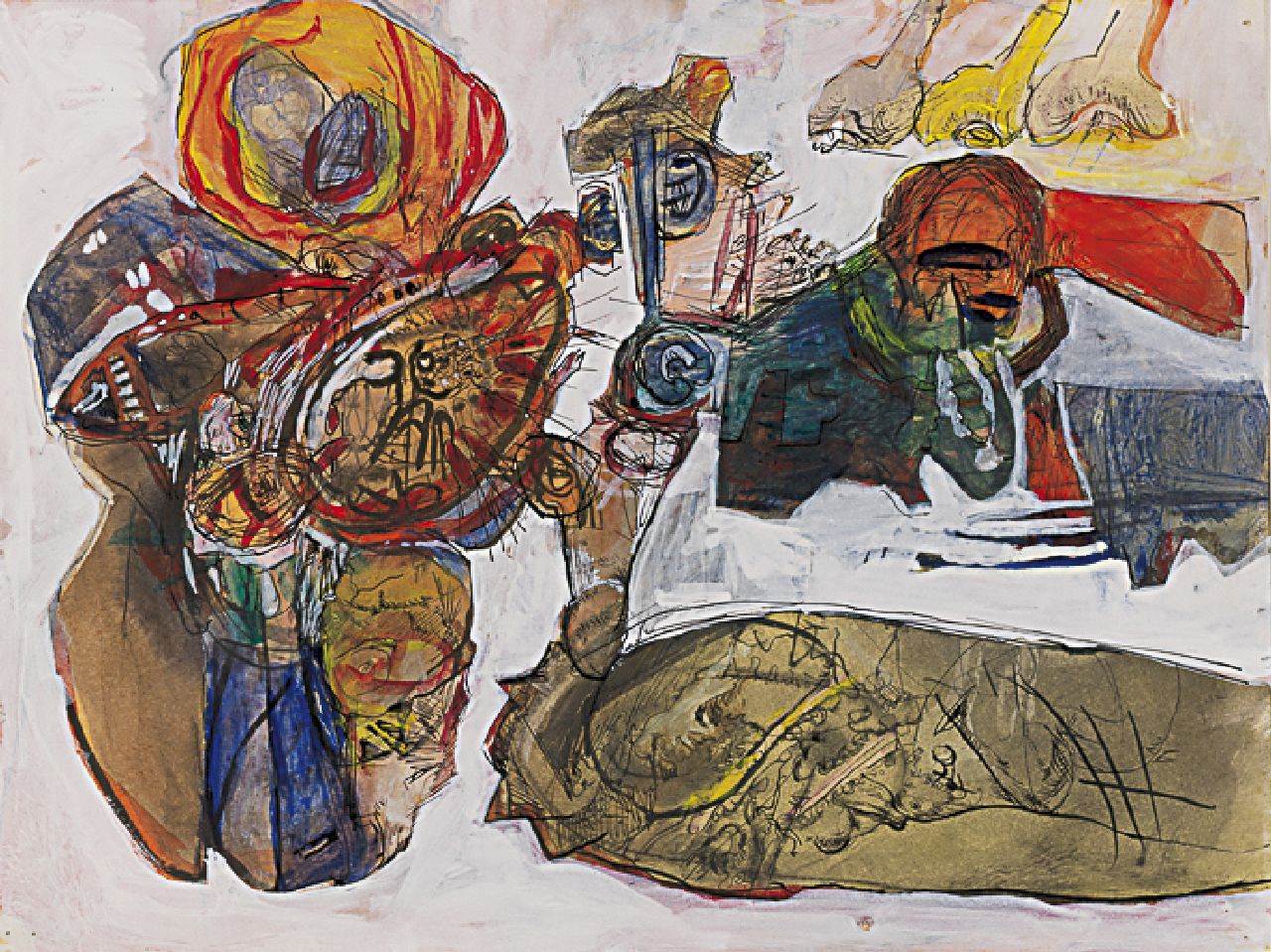 Brandes R.M.J.  | Robert Maxim Joseph 'Rob' Brandes, Gouache 6, Feder, Tinte und Gouache auf Papier 24,9 x 32,5 cm