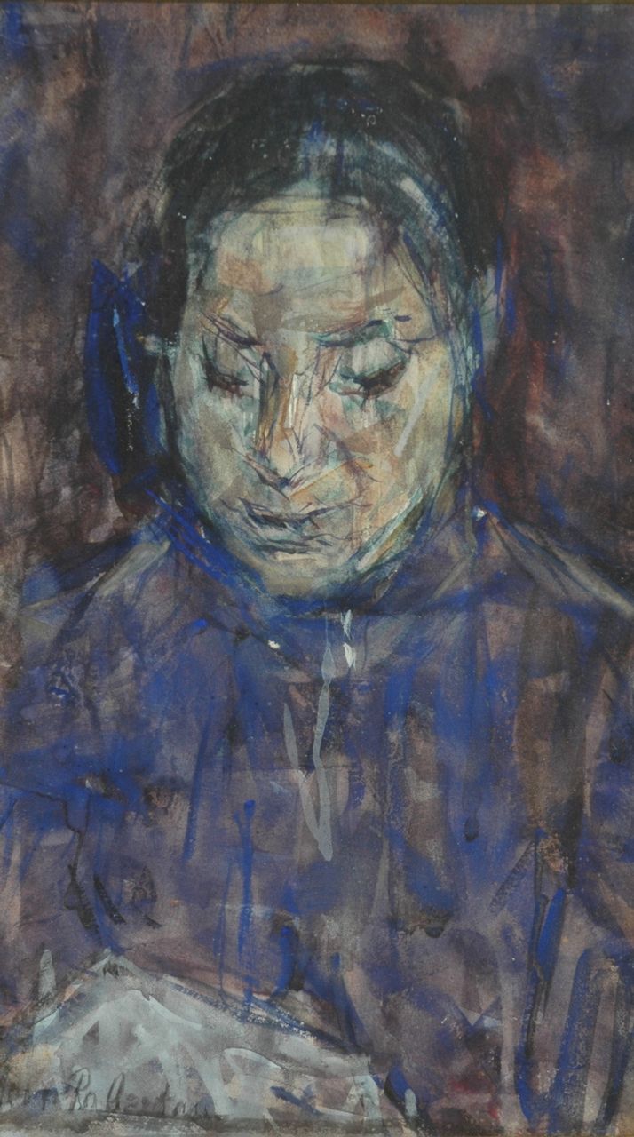 Robertson S.  | Susanne 'Suze' Robertson, Doing needlework, Aquarell und Gouache auf Papier 33,0 x 19,0 cm, signed l.l.