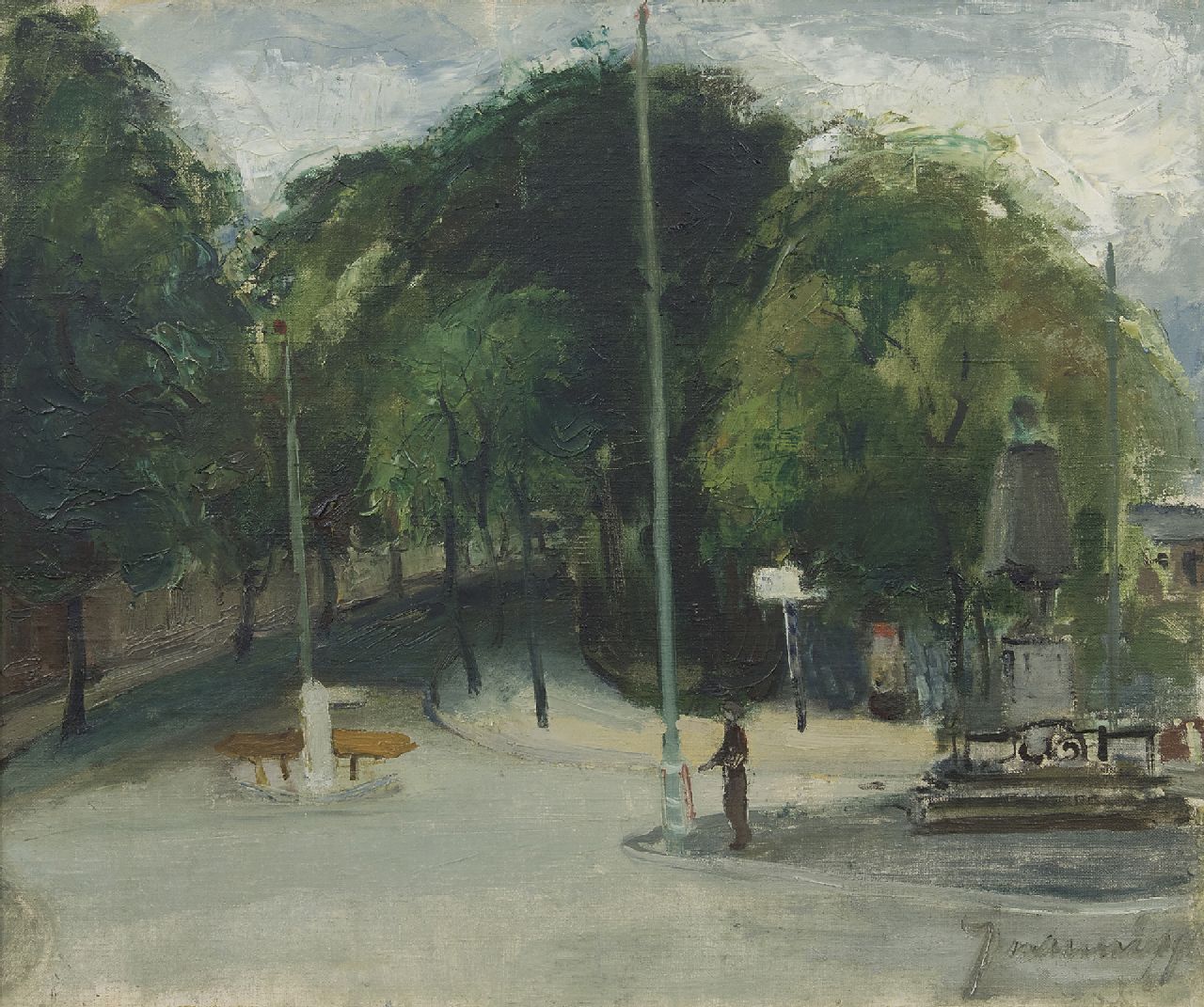 Nanninga J.  | Jacob 'Jaap' Nanninga | Gemälde zum Verkauf angeboten | Sicht von den Platz, Den Haag, Öl auf Leinwand 50,5 x 60,5 cm, Unterzeichnet r.u. und zu datieren um 1939-1945