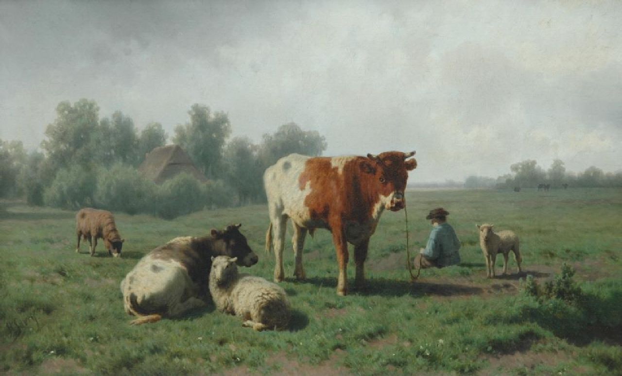 Savrij H.  | Hendrik Savrij, A summer landscape with cattle, Öl auf Leinwand 50,0 x 82,0 cm, signed l.l.