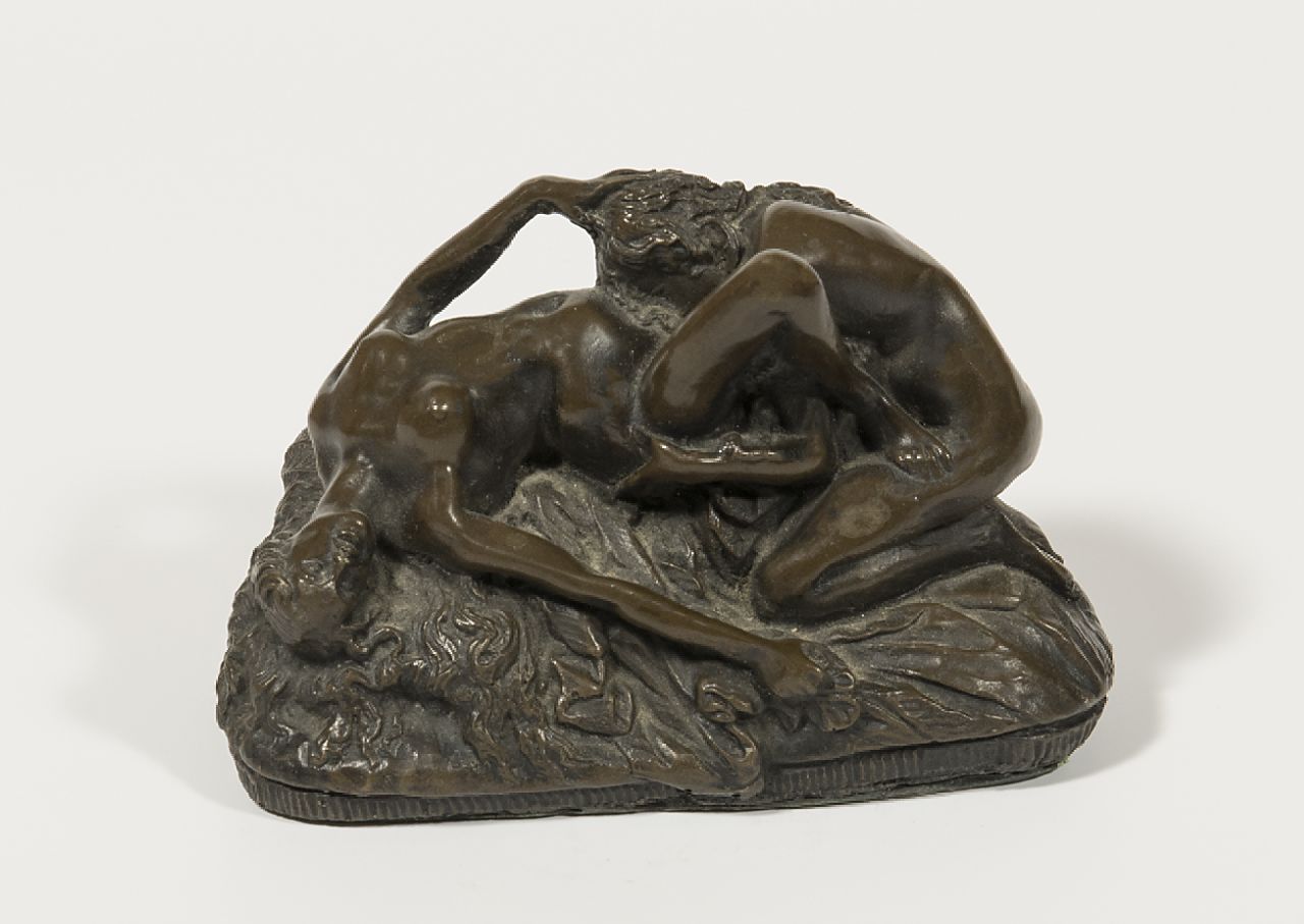 Lambeaux J.M.Th.  | Joseph Maria Thomas 'Jef' Lambeaux, Liebespaar, Bronze 7,4 x 11,5 cm, Unterzeichnet auf der Basis und zu datieren um 1890