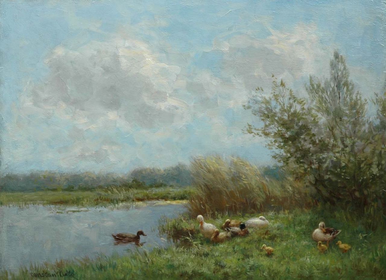 Artz C.D.L.  | 'Constant' David Ludovic Artz, Ducks in a summer landscape, Öl auf Holz 30,0 x 40,0 cm, signed l.l.