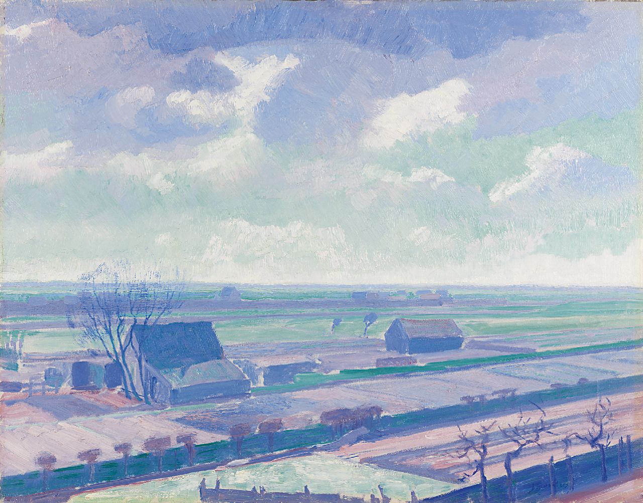 Smorenberg D.  | Dirk Smorenberg, Farms near Loosdrecht, Öl auf Leinwand 54,3 x 69,3 cm, signed l.r. und dated '14