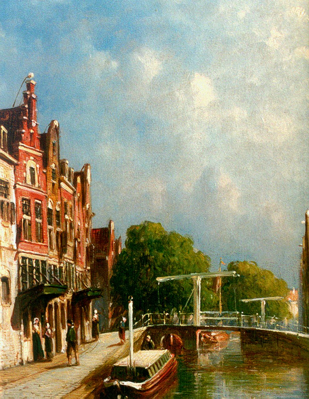 Vertin P.G.  | Petrus Gerardus Vertin, A Dutch town in summer, Öl auf Holz 20,3 x 15,7 cm, signed l.r.