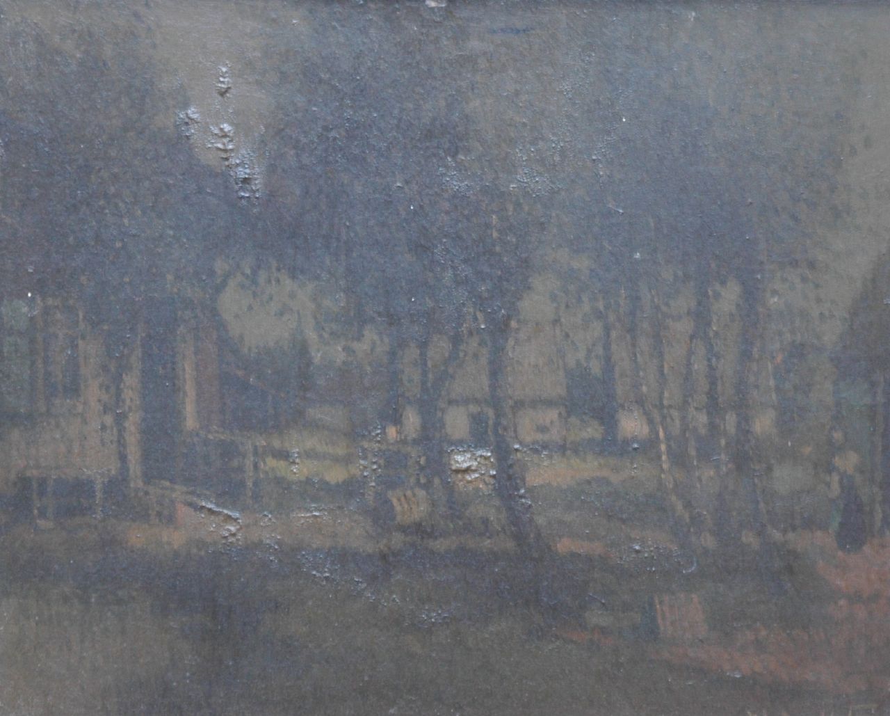 Daalhoff H.A. van | Hermanus Antonius 'Henri' van Daalhoff, Bauernhöfe am Wasser, Öl auf Holz 37,0 x 46,0 cm, Unterzeichnet r.u.