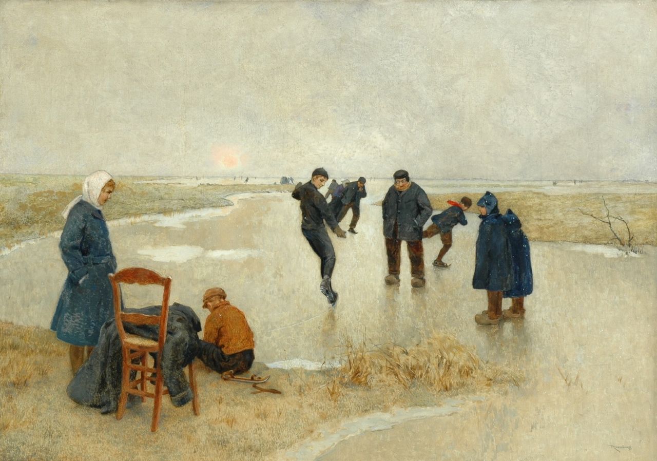 Roessingh L.A.  | Louis Albert Roessingh, Skaters on the ice, Öl auf Leinwand 59,2 x 84,2 cm, signed l.r.