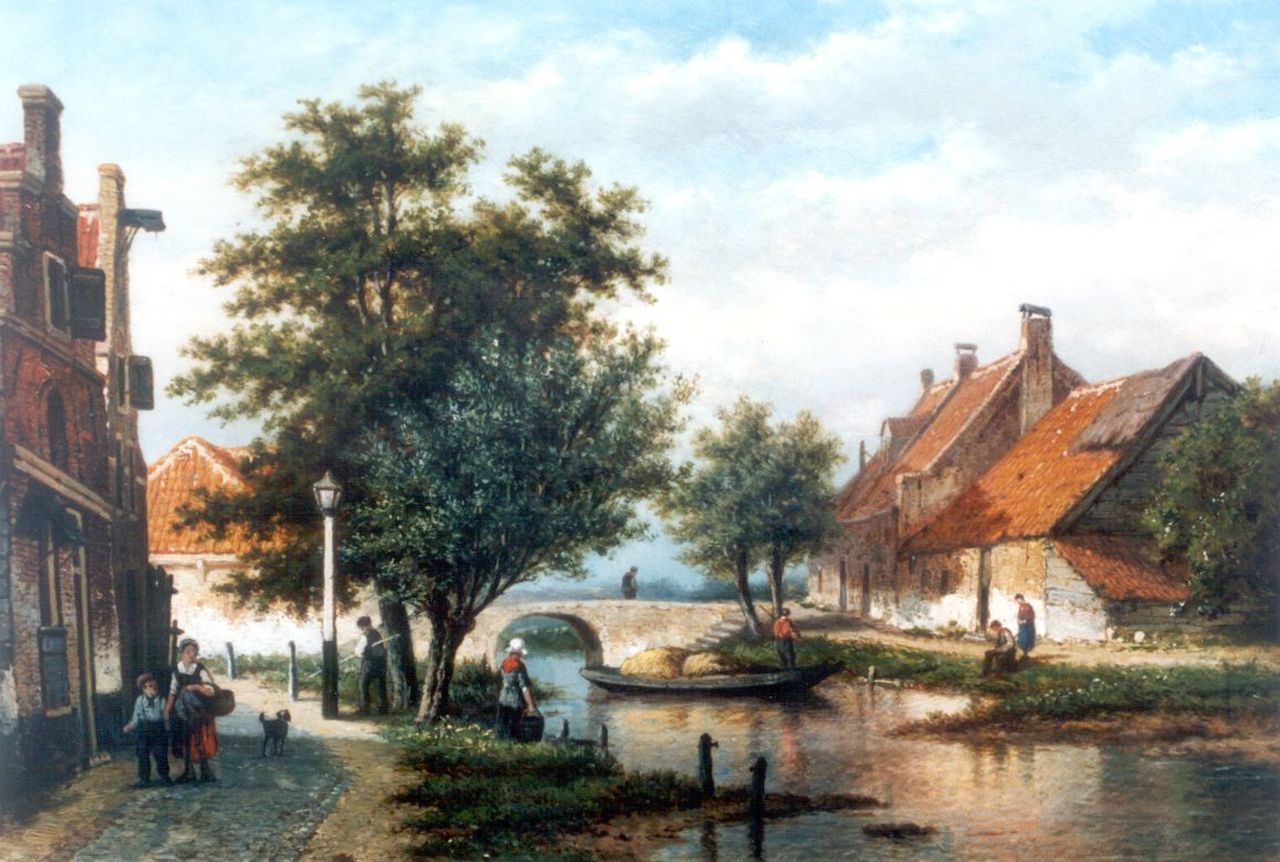 Heerebaart G.  | Georgius Heerebaart, A sunlit Town, Öl auf Holz 26,2 x 36,0 cm, signed l.l.