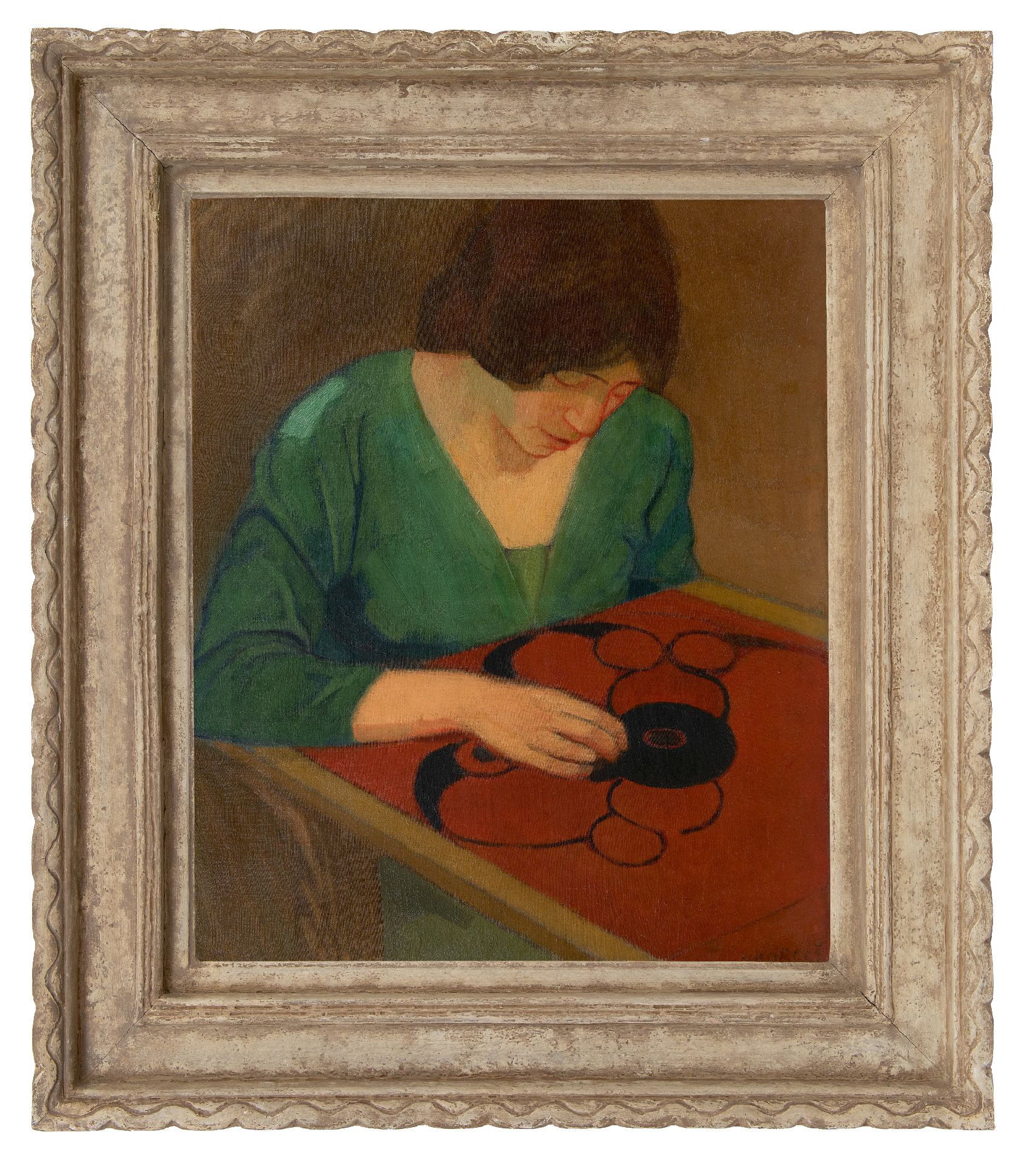 Otto van Rees | Gemälde zum Verkauf | Adya mit roter Stickerei