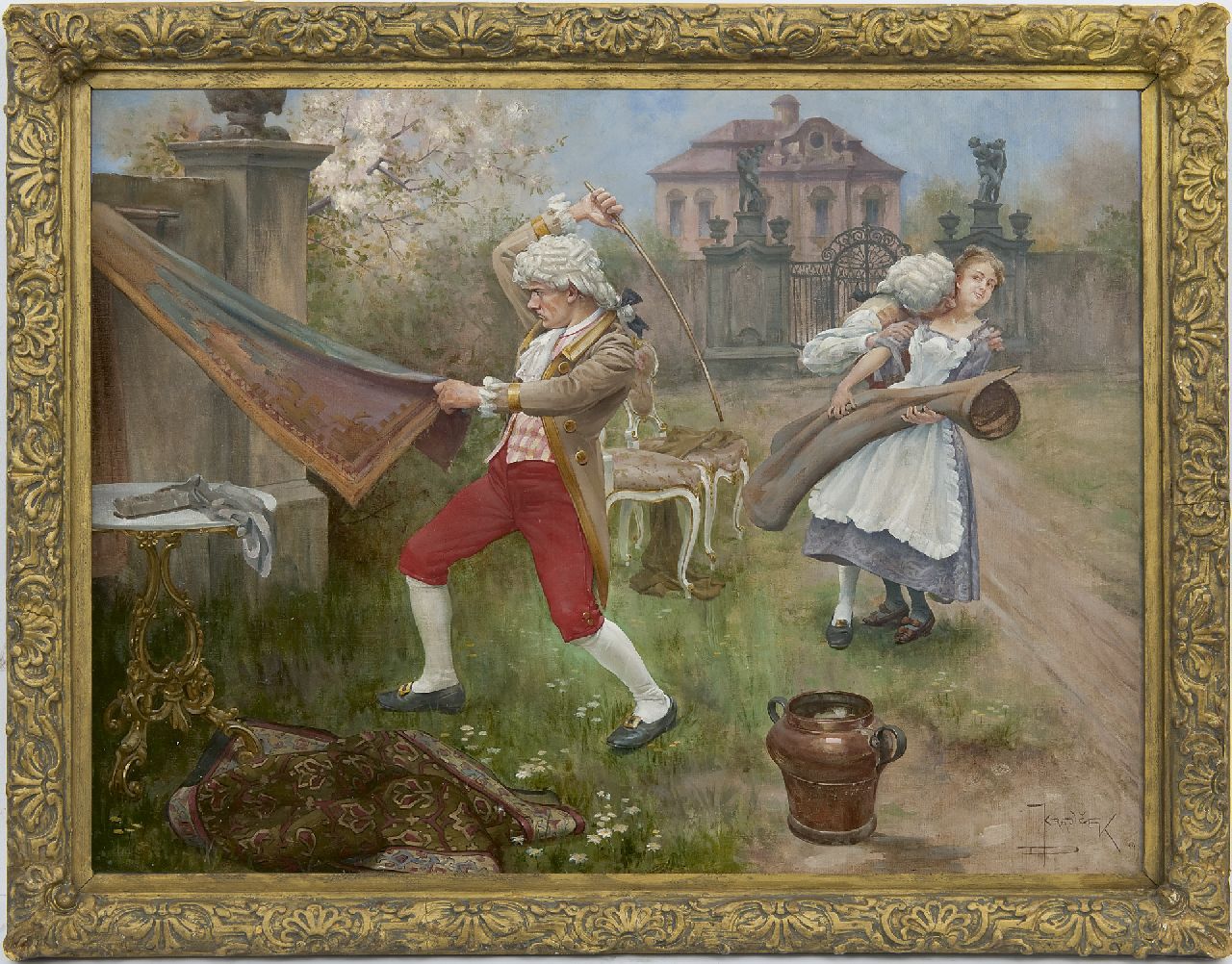 Krajíček J.D.  | Jindřich Duchoslav Krajíček | Gemälde zum Verkauf angeboten | Frühlingsgefühle, Öl auf Leinwand 44,3 x 61,0 cm, Unterzeichnet r.u. und datiert '94