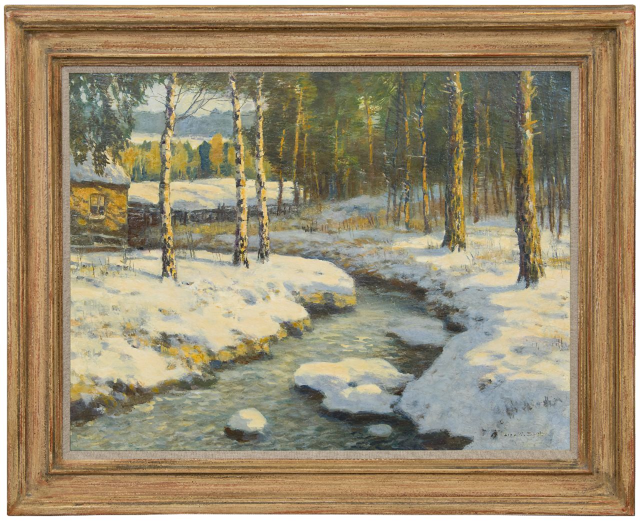 Soest L.W. van | 'Louis' Willem van Soest | Gemälde zum Verkauf angeboten | Morgenstunde im Winter, Öl auf Leinwand 60,3 x 80,4 cm, Unterzeichnet r.u.