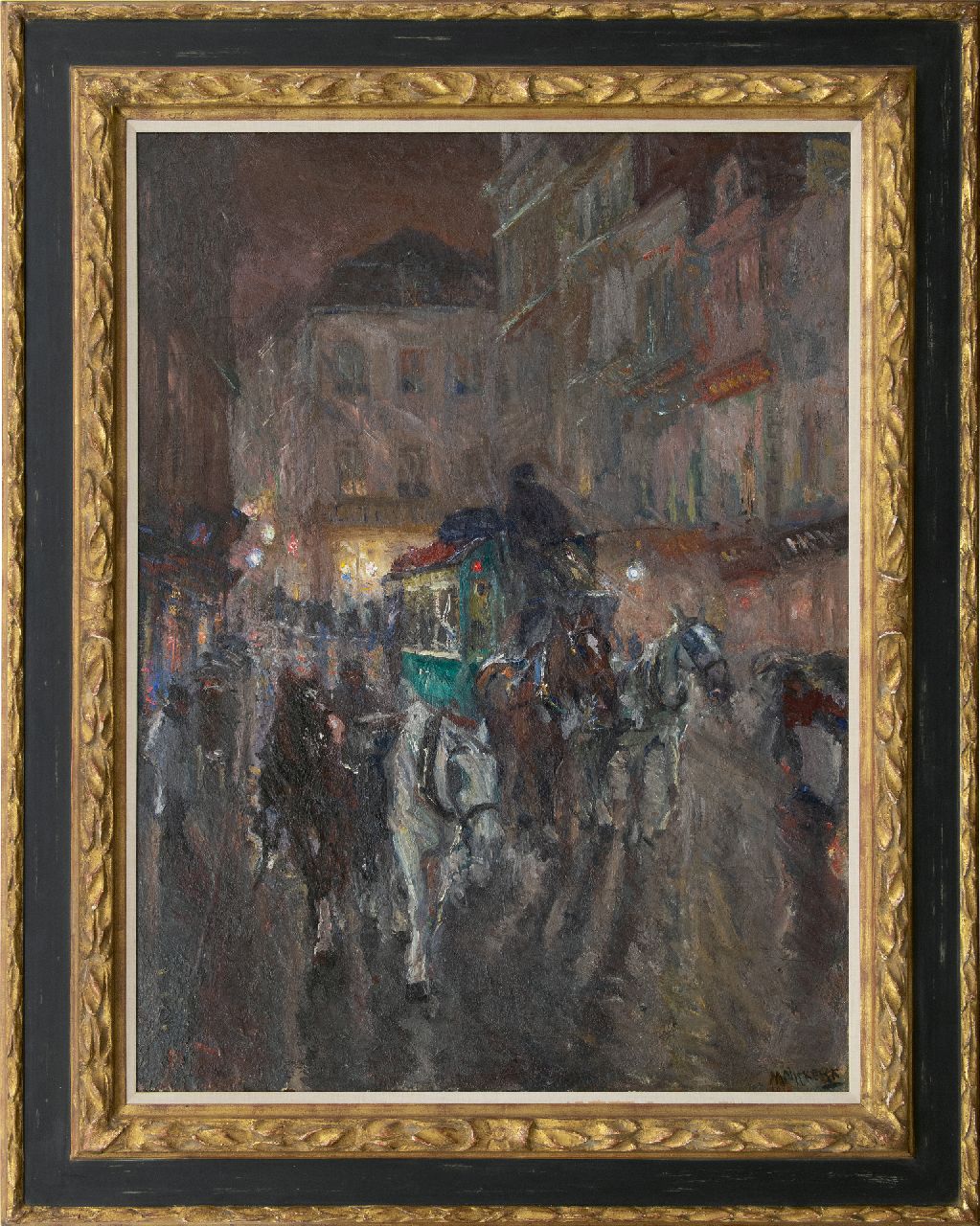 Niekerk M.J.  | 'Maurits' Joseph Niekerk | Gemälde zum Verkauf angeboten | Omnibus bei Abend, Öl auf Leinwand 115,5 x 85,3 cm, Unterzeichnet r.u. und datiert 1919