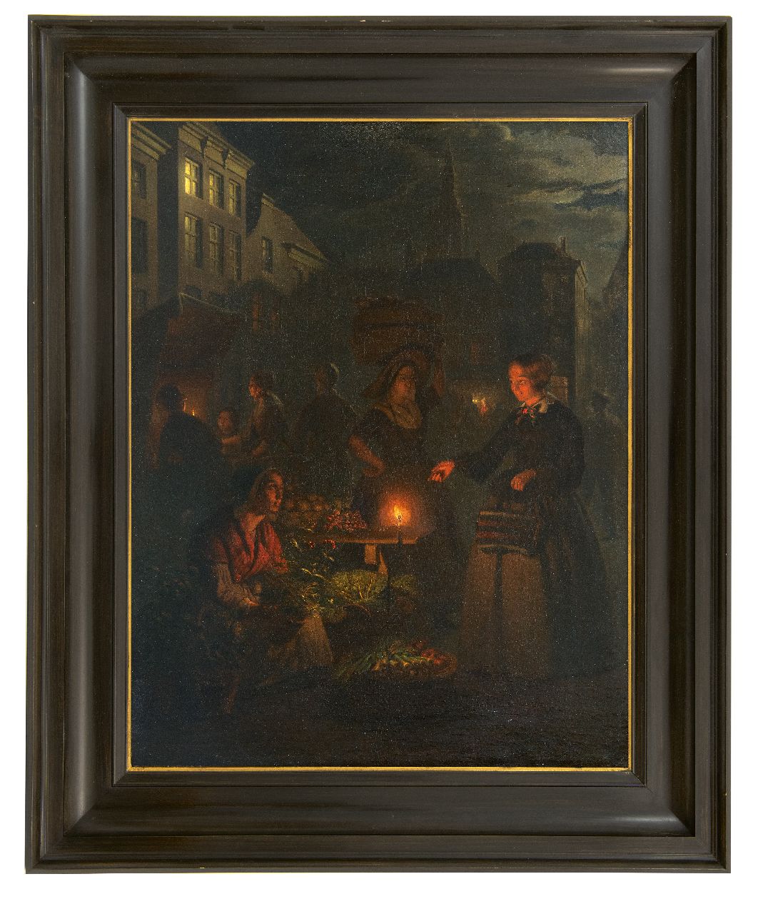 Schendel P. van | Petrus van Schendel | Gemälde zum Verkauf angeboten | Marktszene auf dem Grote Markt im Haag, Öl auf Leinwand 66,5 x 51,2 cm, zu datieren 1855-1860