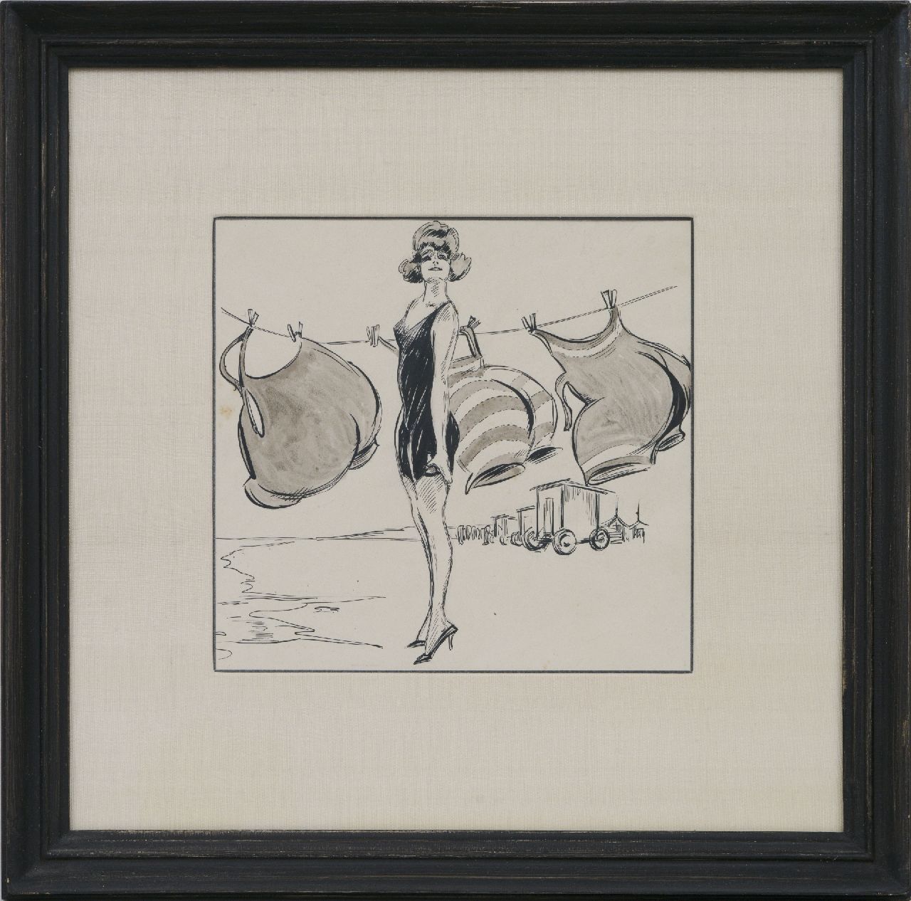 Jung C.H.  | Carel Hendrik 'Carlo' Jung, Frechdachs, Ausziehtusche auf Papier 25,0 x 23,0 cm