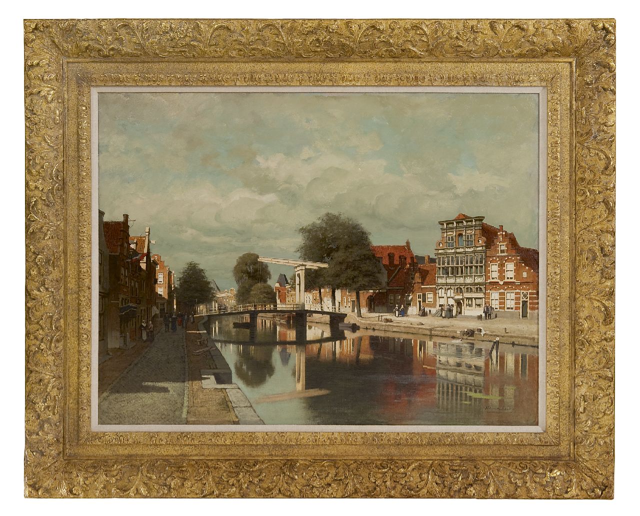 Klinkenberg J.C.K.  | Johannes Christiaan Karel Klinkenberg, Der Dwarskaai mit dem Haus In de Steenrotse in Middelburg, Öl auf Leinwand 60,3 x 79,8 cm, Unterzeichnet r.u.