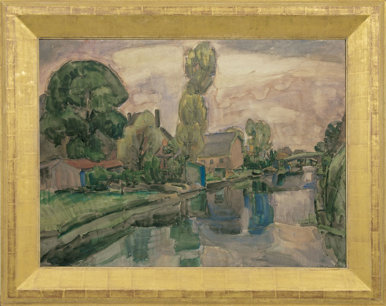 Gestel L.  | Leendert 'Leo' Gestel, Ausicht auf Koedijk, Aquarell auf Papier 72,0 x 98,0 cm, Unterzeichnet u.r. und datiert 'Koedijk 1919'