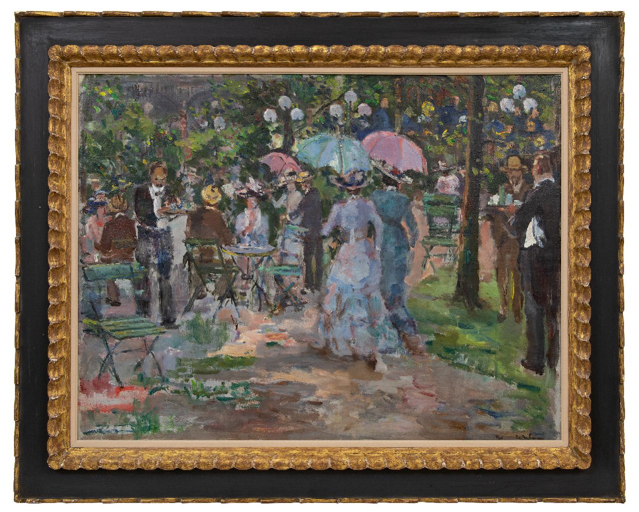 Neuburger E.  | Eliazer 'Elie' Neuburger, A concert in the garden of the Galerij, Amsterdam, 6 March 1910, Öl auf Leinwand 64,9 x 85,0 cm, signed l.r. und pained ca. 1910