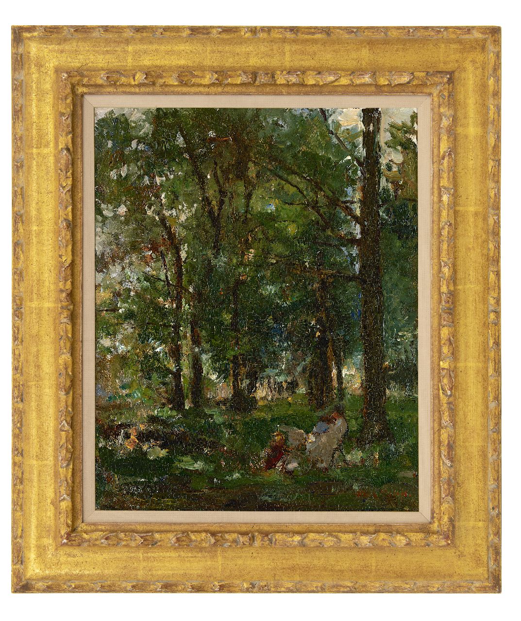 Roelofs O.W.A.  | Otto Willem Albertus 'Albert' Roelofs | Gemälde zum Verkauf angeboten | Im Park, Öl auf Holz 39,5 x 31,8 cm, Unterzeichnet r.u.