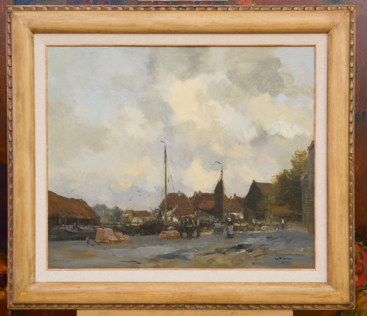 Jansen W.G.F.  | 'Willem' George Frederik Jansen | Gemälde zum Verkauf angeboten | Innenhafen, Öl auf Leinwand 63,0 x 76,3 cm, Unterzeichnet r.u.