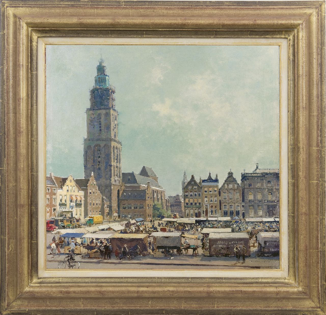 Vreedenburgh C.  | Cornelis Vreedenburgh, Der Grote Markt, Groningen, Öl auf Leinwand 51,3 x 53,2 cm, Unterzeichnet r.u. und datiert 1936
