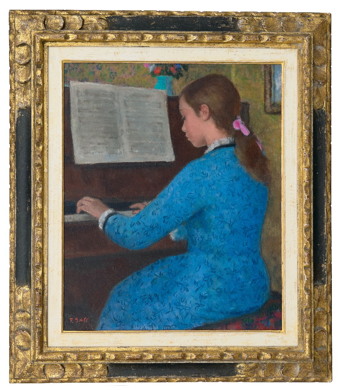 Gall F.  | Ferenç 'François' Gall | Gemälde zum Verkauf angeboten | Elizabeth-Anne Gall am Klavier, Öl auf Leinwand 46,1 x 38,2 cm, Unterzeichnet u.l.