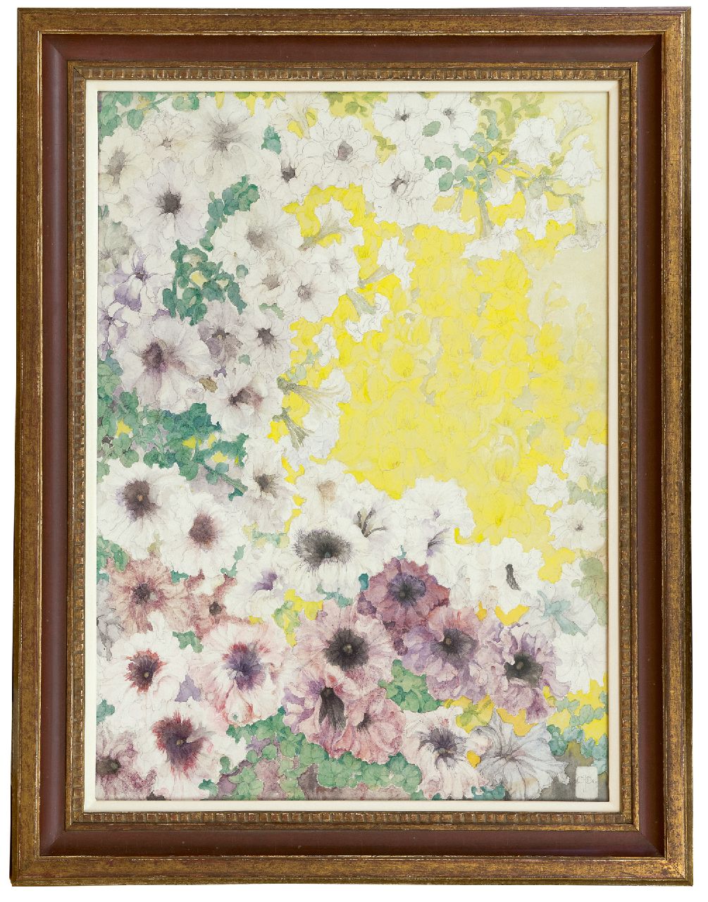 Dee C.H.  | Corneille Henri Dee | Aquarelle und Zeichnungen zum Verkauf angeboten | Frühlingsblumen, Bleistift und Aquarell auf Papier 77,0 x 55,0 cm, Unterzeichnet r.u. mit Monogramm