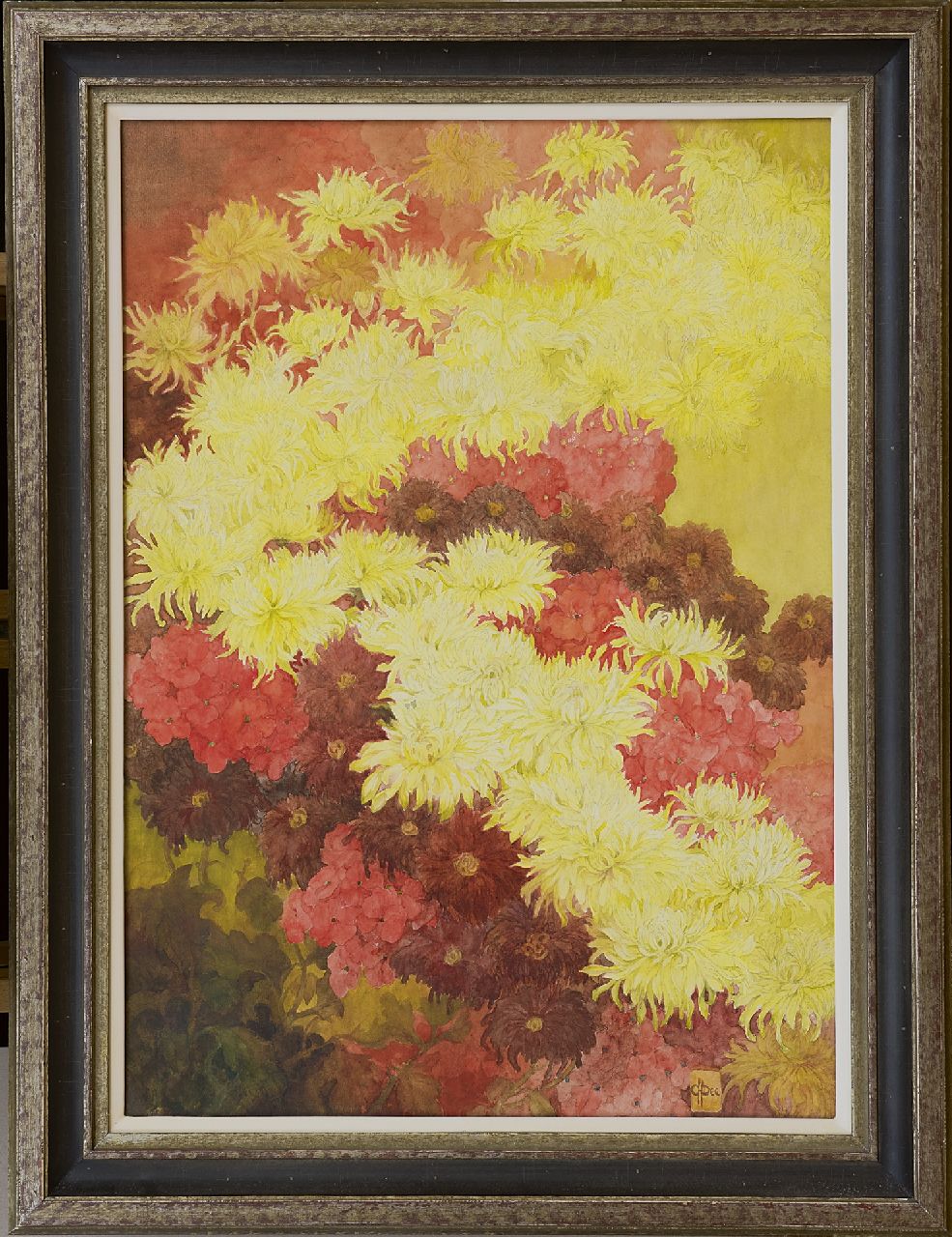 Dee C.H.  | Corneille Henri Dee, Herbstblumen, Bleistift und Aquarell auf Papier 77,0 x 55,0 cm, Unterzeichnet r.u. mit Monogramm