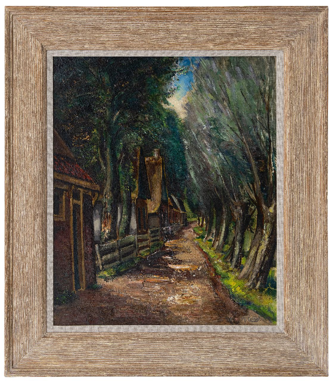 Colnot A.J.G.  | 'Arnout' Jacobus Gustaaf Colnot, A sandy path with houses, Öl auf Leinwand 60,0 x 50,4 cm, signed l.r.