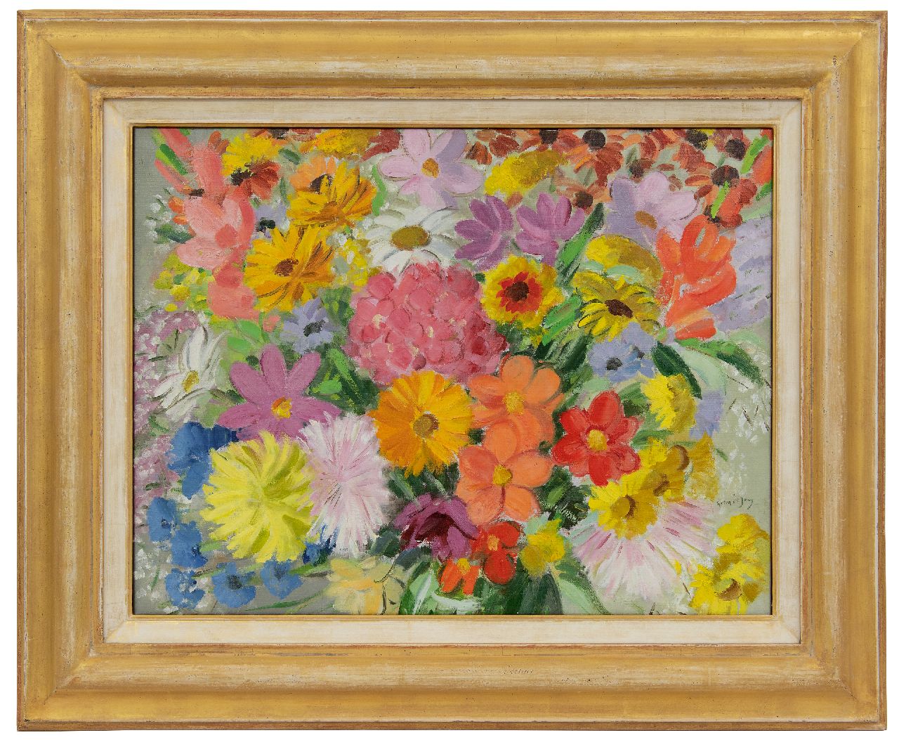 Jong G. de | Gerben 'Germ' de Jong | Gemälde zum Verkauf angeboten | Sommer Blumen, Öl auf Leinwand 47,3 x 62,4 cm, Unterzeichnet r.u.