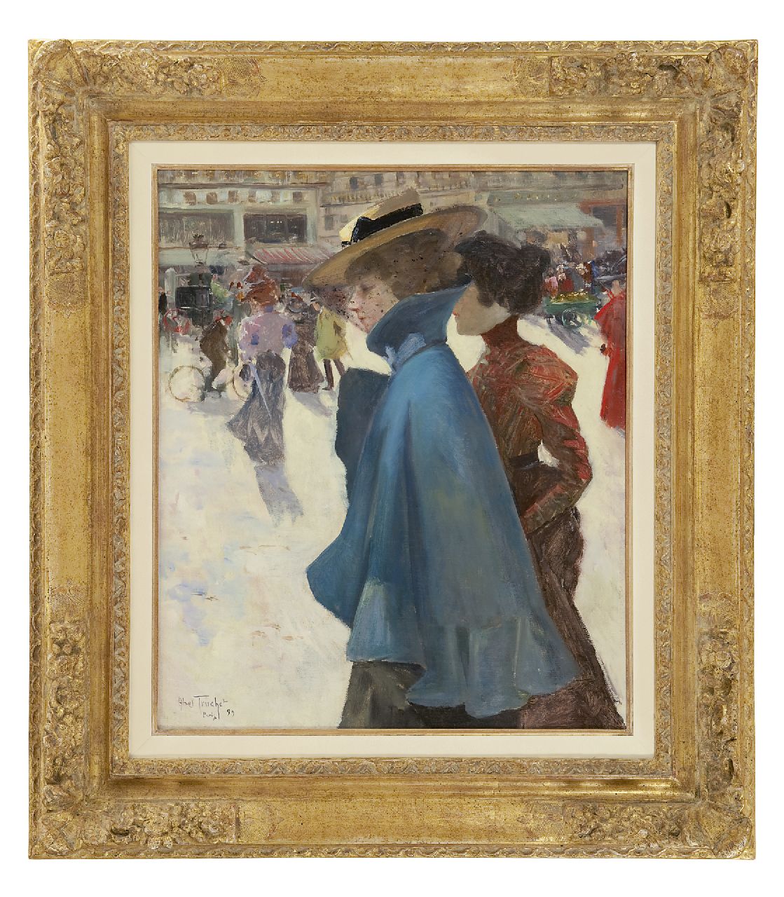 Abel-Truchet L.  | Louis Abel-Truchet, Elegant ladies strolling in Paris, Öl auf Leinwand 55,0 x 46,0 cm, Unterzeichnet l.u. und datiert 'Paris' '99