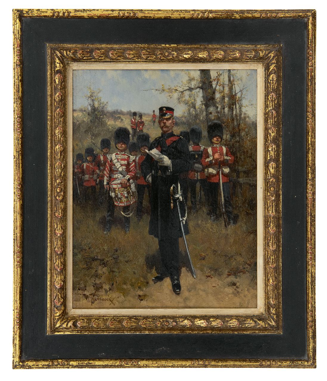 Koekkoek H.W.  | Hermanus Willem Koekkoek, Die Grenadier Guards der britischen Armee, Öl auf Holz 27,0 x 21,2 cm, Unterzeichnet l.u. und zu datieren um 1898