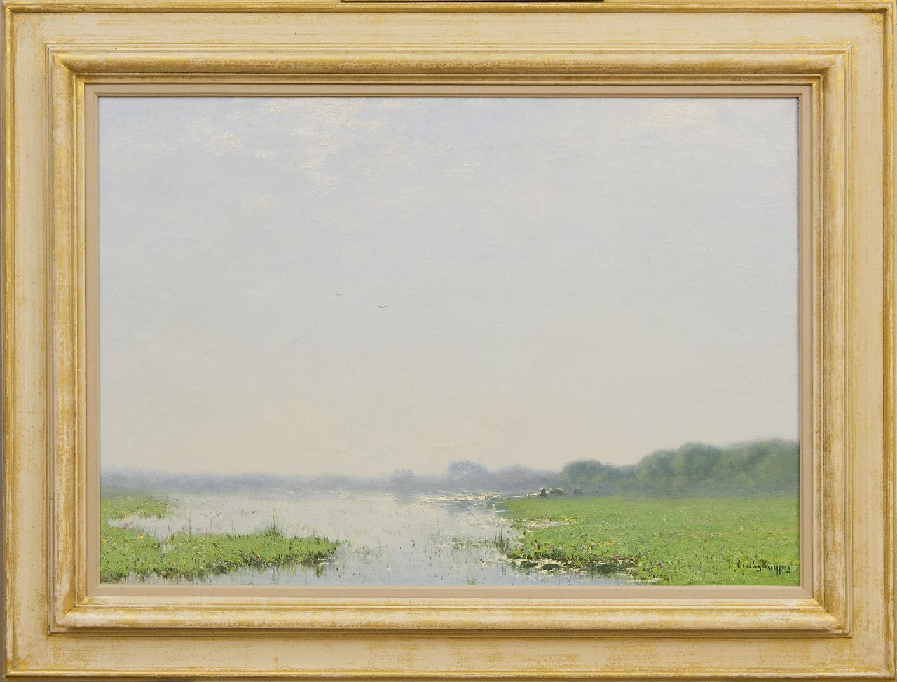 Kuijpers C.  | Cornelis Kuijpers, Polderlandschaft am Morgen, Öl auf Leinwand 47,0 x 67,3 cm, Unterzeichnet r.u.