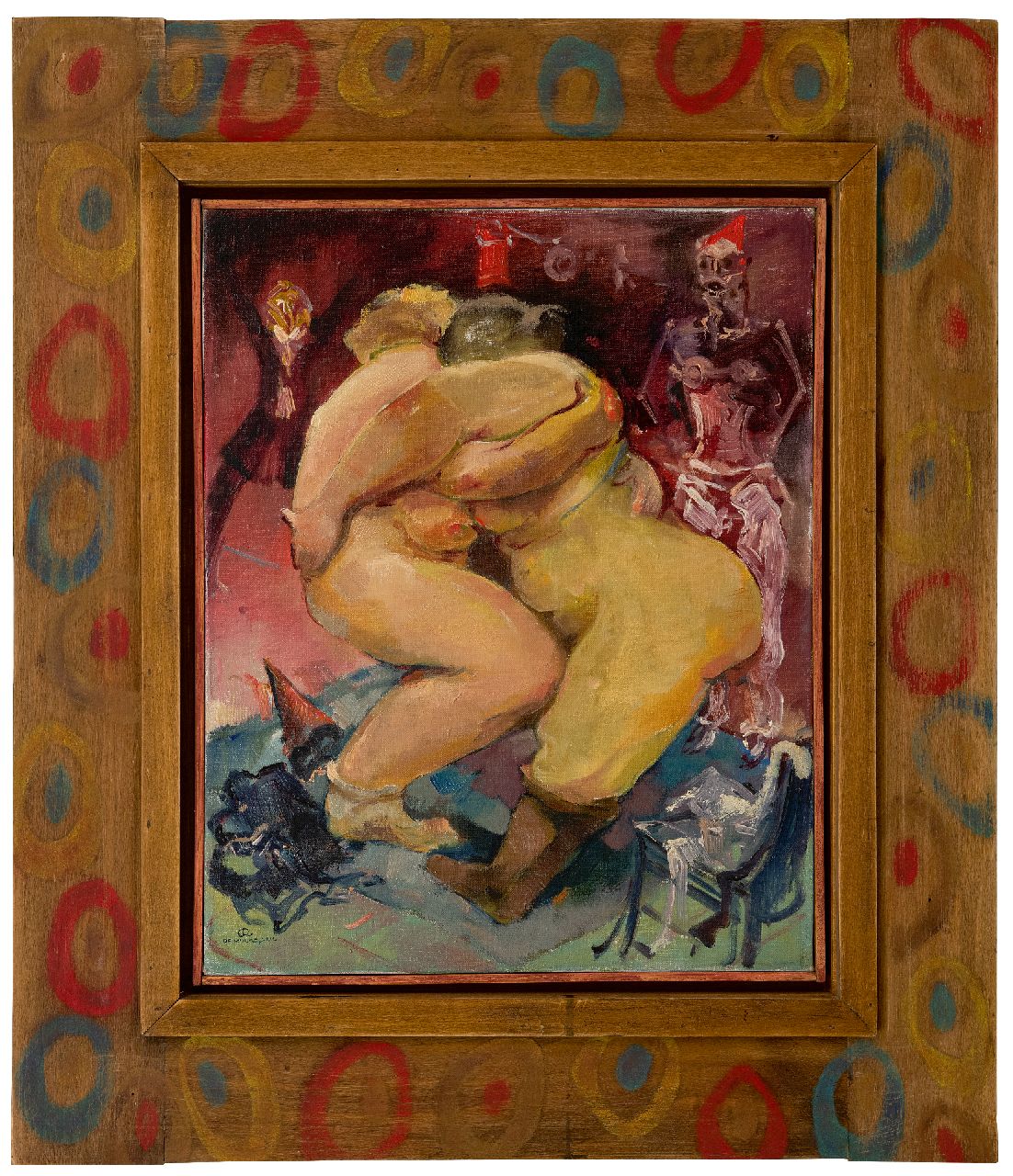 Rycke L. de | Lucien 'Luc' de Rycke | Gemälde zum Verkauf angeboten | Wie Frauen ringen, Öl auf Leinwand 50,3 x 40,4 cm, Unterzeichnet l.u. mit Monogramm und mit vollem Namen und zu datieren um 1930