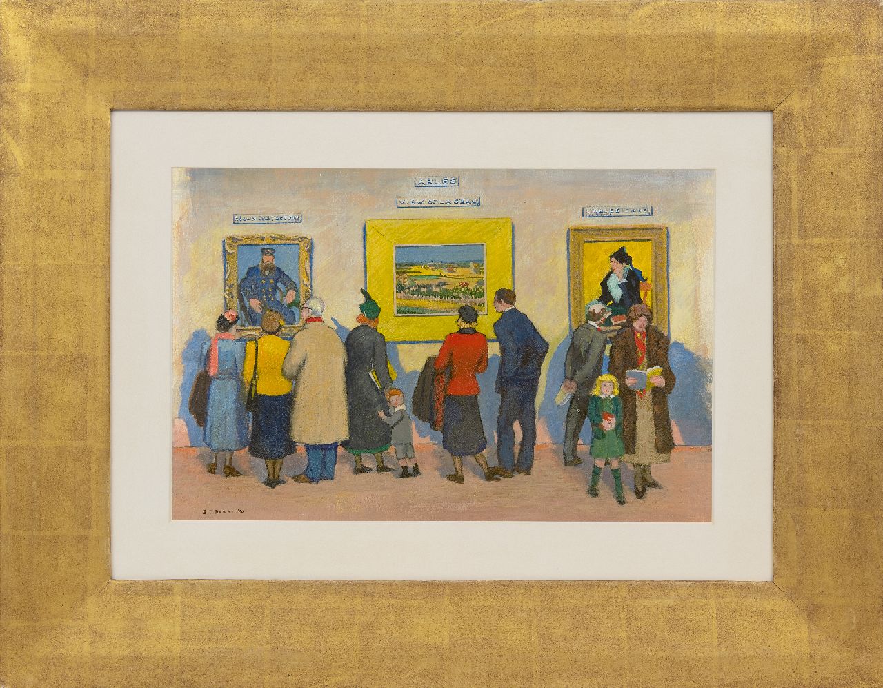 Barry E.C.  | Edith Cleaves Barry, Van Gogh im Metropolitan Museum, 1950, gouache and oil on paper 30,0 x 41,3 cm, Unterzeichnet l.u. und datiert '50