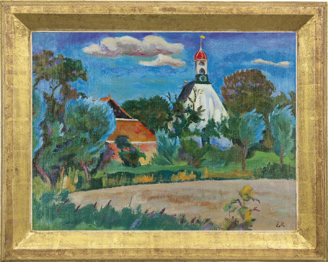 Kleima E.A.  | 'Ekke' Abel Kleima, Kirche von Breede, Öl auf Leinwand 46,3 x 61,1 cm, Unterzeichnet r.u. mit Initialen und zu datieren um 1938-1940