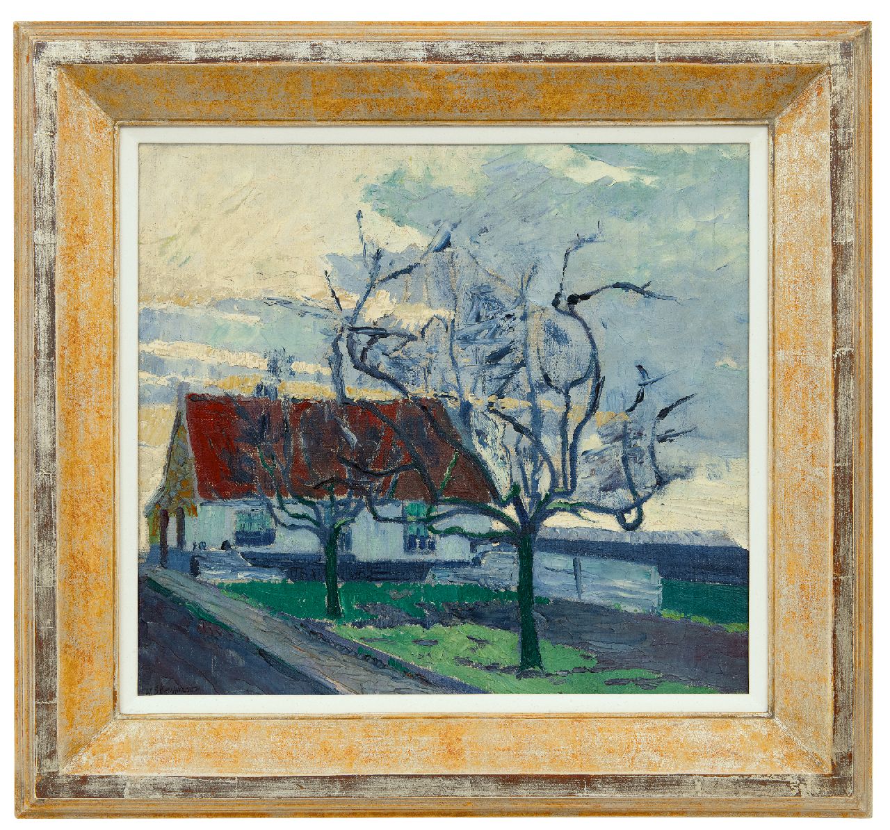 Schuhmacher W.G.C.  | Wijtze Gerrit Carel 'Wim' Schuhmacher | Gemälde zum Verkauf angeboten | Ein Bauernhof, Öl auf Leinwand 39,3 x 43,0 cm, Unterzeichnet l.u. und zu datieren um 1914