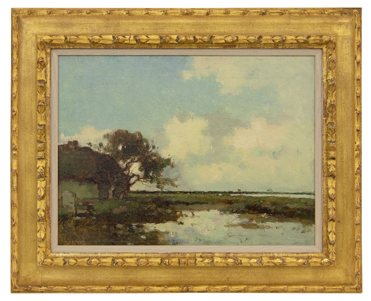 Knikker A.  | Aris Knikker | Gemälde zum Verkauf angeboten | Polderlandschaft, Öl auf Leinwand 32,3 x 43,3 cm, Unterzeichnet l.u.