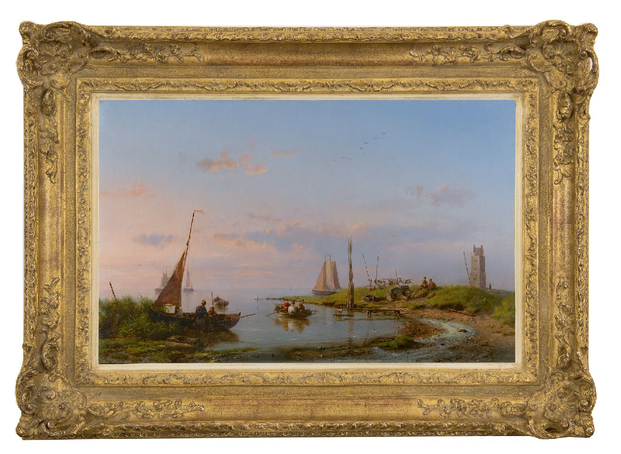 Koekkoek H.  | Hermanus Koekkoek, Ein schöner Tag am Zuiderzee, Öl auf Leinwand 37,2 x 58,6 cm, Unterzeichnet r.u. und datiert 1869