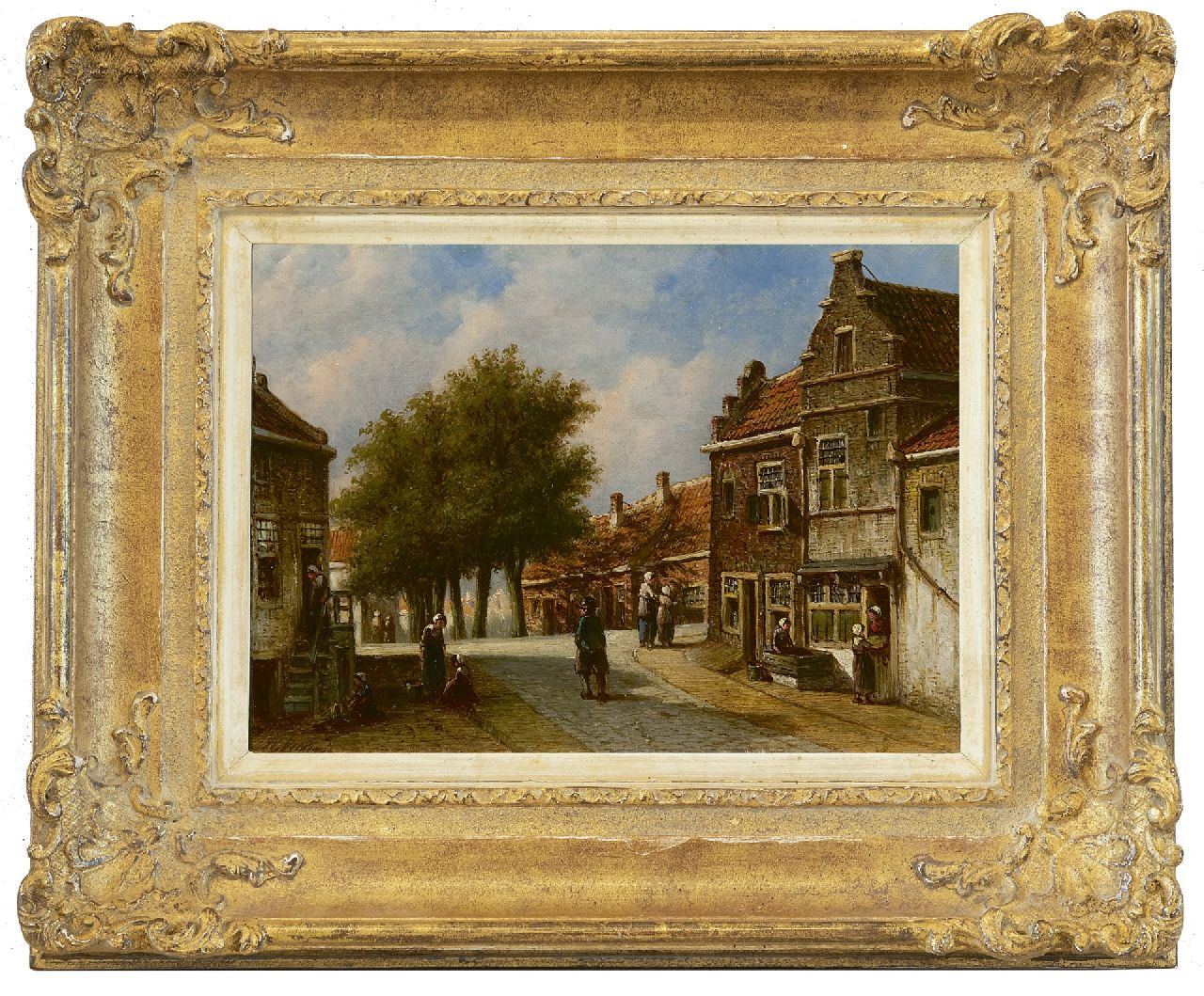 Vertin P.G.  | Petrus Gerardus Vertin, Stadtansicht Enkhuizen, Öl auf Holz 17,5 x 24,5 cm, Unterzeichnet l.u.