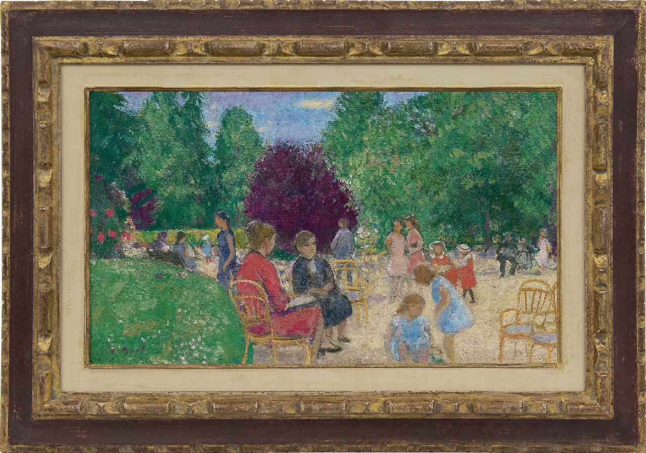 Gall F.  | Ferenç 'François' Gall | Gemälde zum Verkauf angeboten | Dans le parc, Öl auf Leinwand 27,2 x 46,2 cm, Unterzeichnet l.u. und im Verso