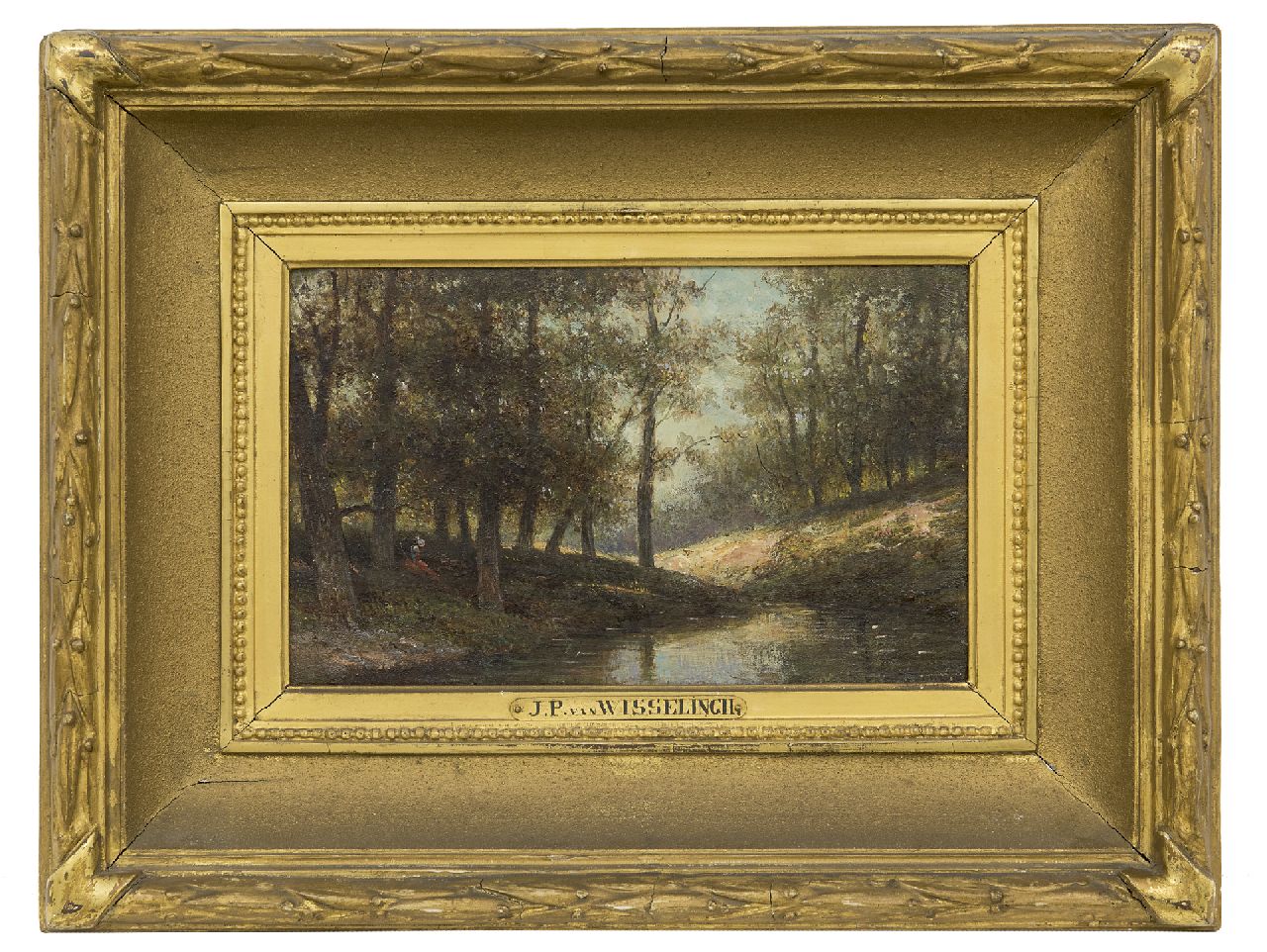 Wisselingh J.P. van | Johannes Pieter van Wisselingh | Gemälde zum Verkauf angeboten | Am Waldbach, Öl auf Holz 14,5 x 23,4 cm