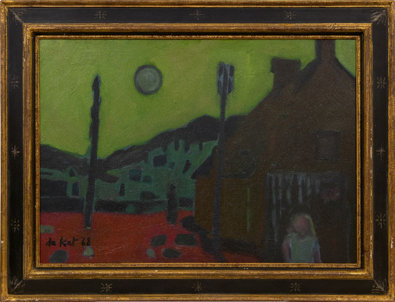Kat O.B. de | 'Otto' Boudewijn de Kat | Gemälde zum Verkauf angeboten | Abendstunde mit Bauernhof, Öl auf Leinwand 50,3 x 70,3 cm, Unterzeichnet l.u. und im Verso und datiert '68