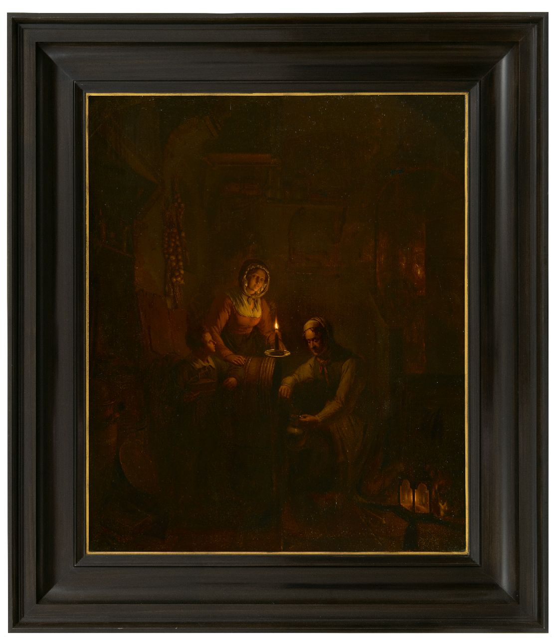 Haanen G.G.  | George Gillis Haanen | Gemälde zum Verkauf angeboten | Wein ausschenken bei Kerzenlicht, Öl auf Holz 58,1 x 47,7 cm, Unterzeichnet r.u. und datiert 1837