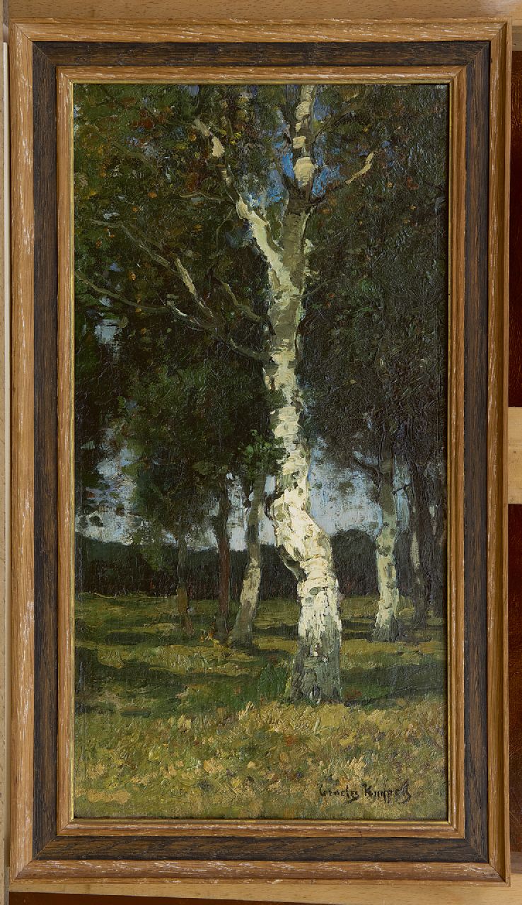 Kuijpers C.  | Cornelis Kuijpers, Birkenwäldchen, Öl auf Leinwand 45,4 x 23,8 cm, Unterzeichnet r.u.