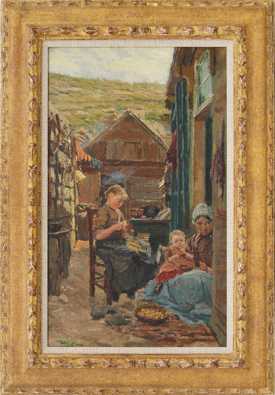 Horrix H.M.  | Hendrikus Matheus 'Mathieu' Horrix, Vorbereitung der Mittagsmahlzeit, Öl auf Leinwand auf Holz 51,5 x 31,5 cm, Unterzeichnet r.u.
