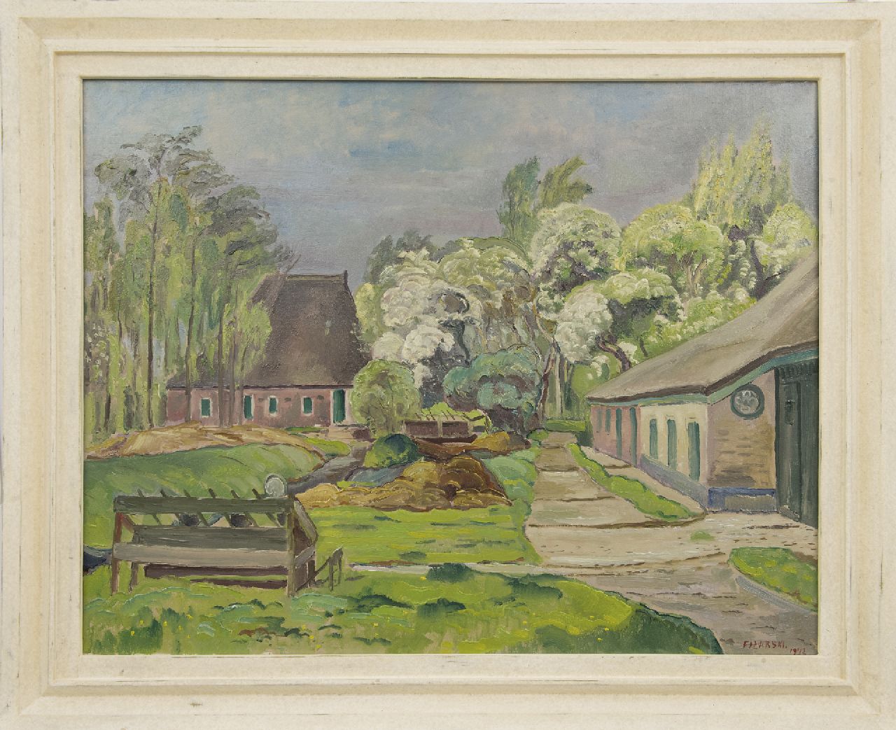 Filarski D.H.W.  | 'Dirk' Herman Willem Filarski | Gemälde zum Verkauf angeboten | Bauernhöfe, Öl auf Leinwand 80,0 x 100,5 cm, Unterzeichnet r.u. und datiert 1942