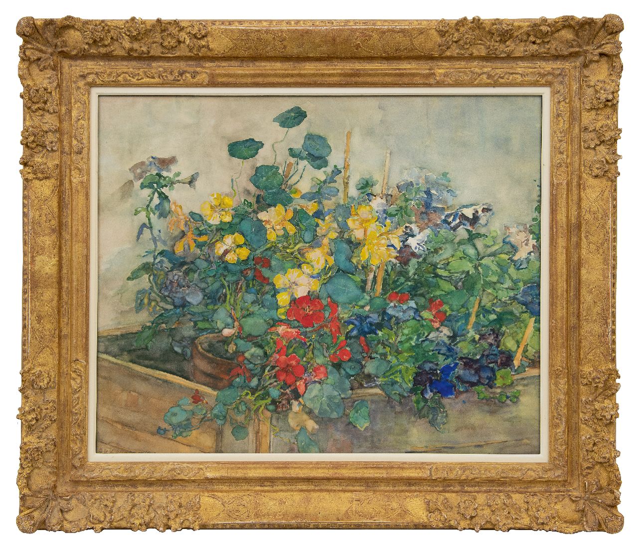 Akkeringa J.E.H.  | 'Johannes Evert' Hendrik Akkeringa, Sommerblumen, Aquarell und Gouache auf Papier 54,1 x 67,0 cm, Unterzeichnet l.u.