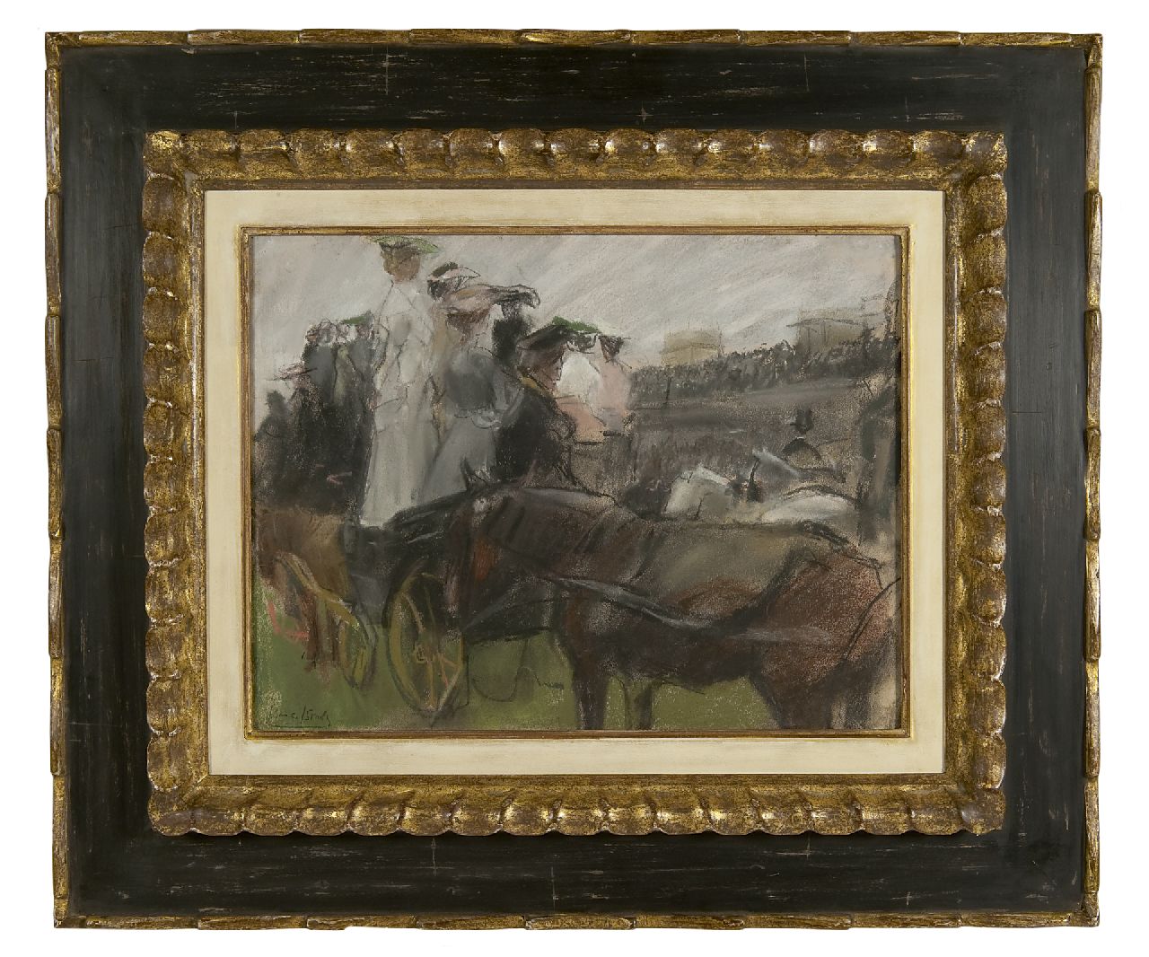 Israels I.L.  | 'Isaac' Lazarus Israels, At the Longchamp races, Paris, Pastell und Bleistift auf Papier 30,5 x 40,0 cm, signed l.l. und executed ca. 1900