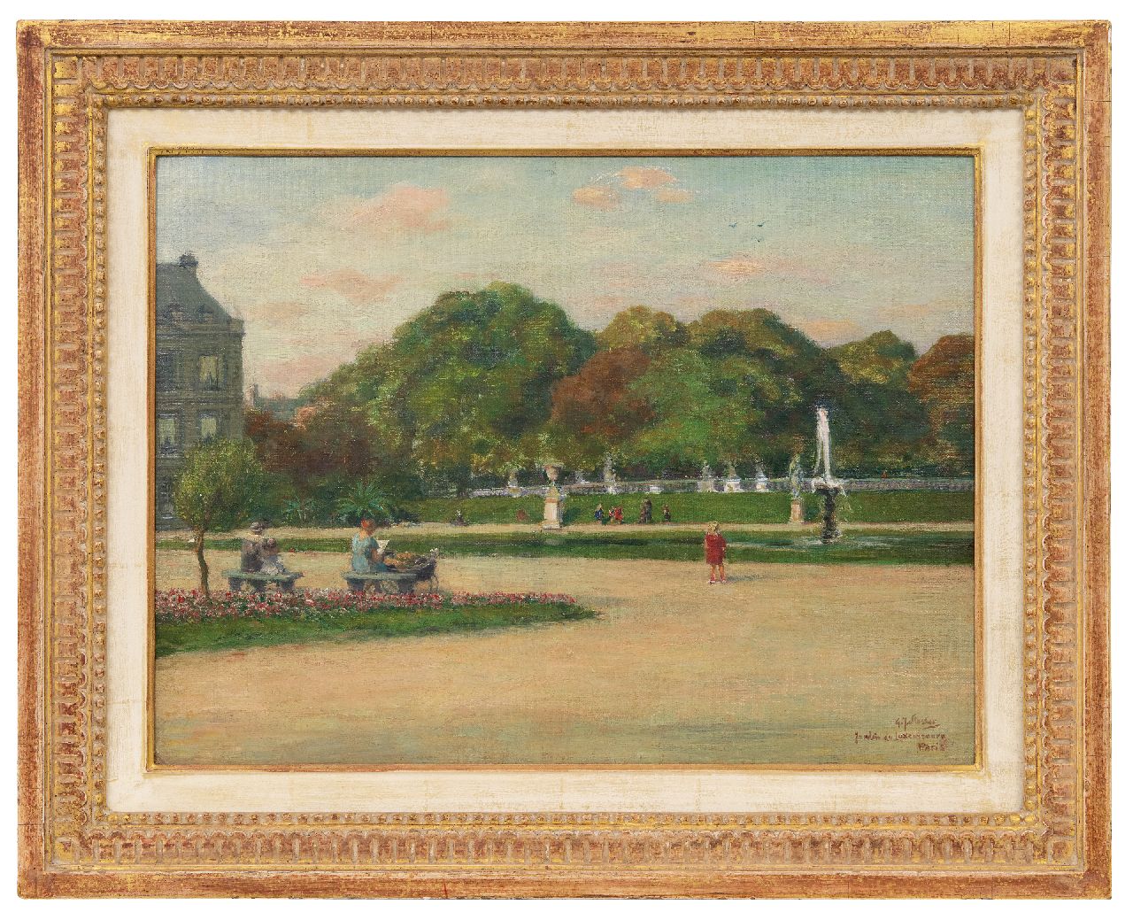 Staller G.J.  | Gerard Johan Staller | Gemälde zum Verkauf angeboten | Jardin du Luxembourg, Paris, Öl auf Leinwand auf Holz 35,8 x 48,2 cm, Unterzeichnet u.r.