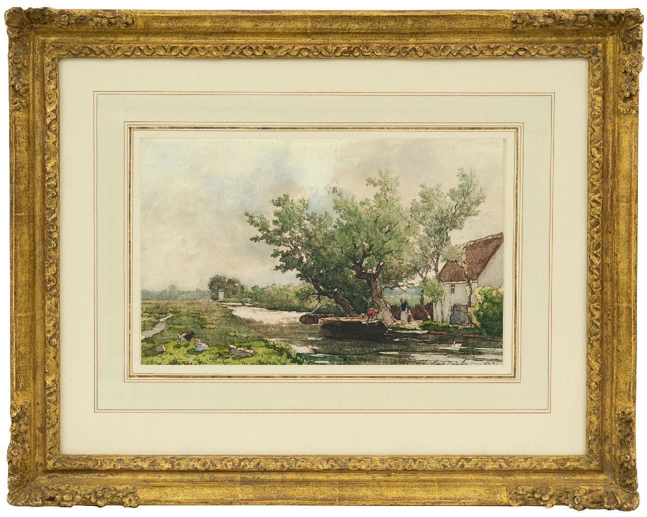 Weissenbruch H.J.  | Hendrik Johannes 'J.H.' Weissenbruch | Aquarelle und Zeichnungen zum Verkauf angeboten | Wasserweg beim Benoordenhoutseweg, Haag, Aquarell auf Papier 17,6 x 28,1 cm, Unterzeichnet u.r.